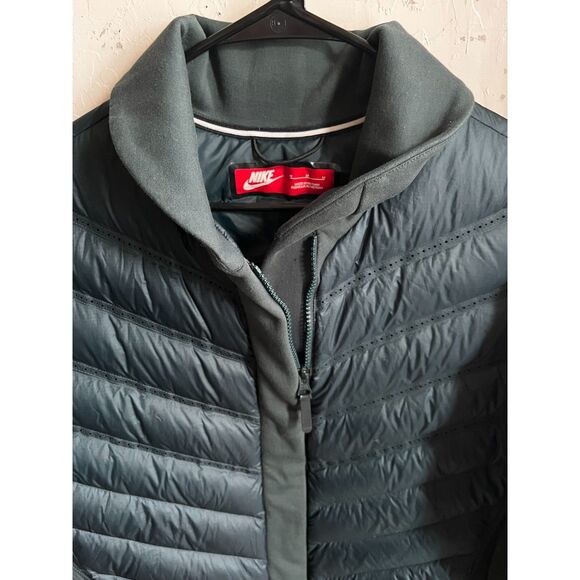 Women's Nike Green Tech Fleece Aeroloft Goose Down Jacket Size M - Picture 4 of 8
